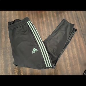 Black with mint green strip track pants